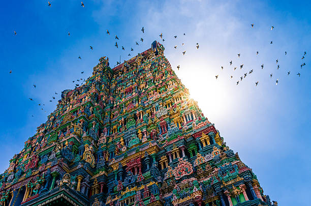 meenakshi hindu temple in madurai, tamil nadu, south india